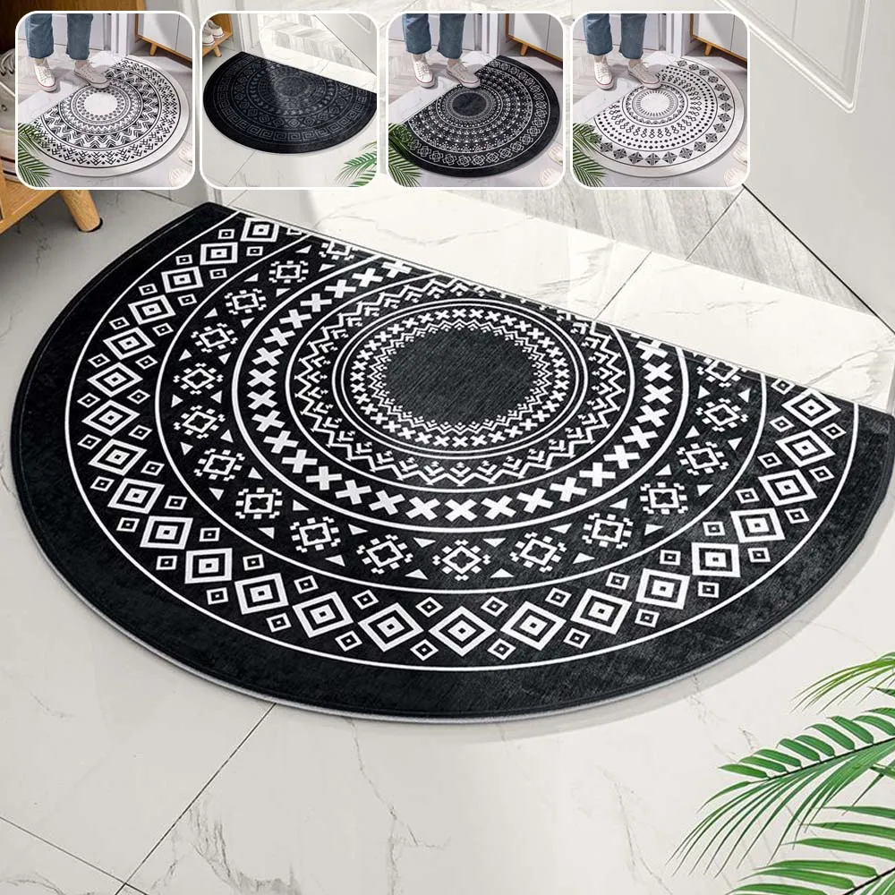 

Semicircular Door Mat Round Rug Retro Carpet for Living Room Coil Entrance Doormat Bedroom Kitchen Foot Mats Tapis Entrance Mat