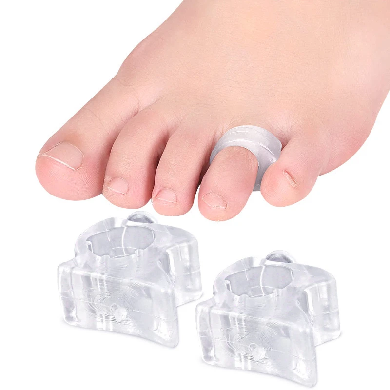 2pieces=1pair Toe Separator Silicone Gel Orthosis Foot Care Tool Splitter Hammer Hallux Valgus Bunion Corrector Pain Relief