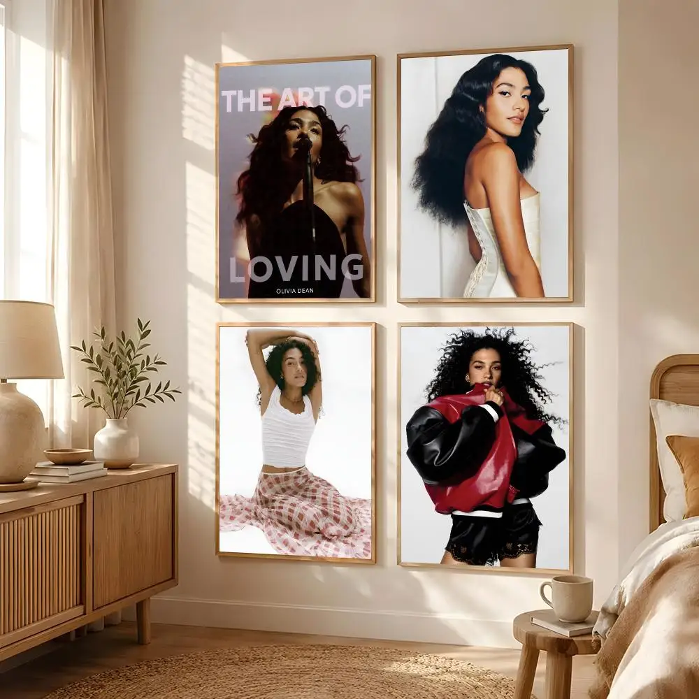 Singer Olivia Dean Poster Poster Self-adhesive Art Waterproof Paper Sticker Coffee House Bar Room Wall Decor
