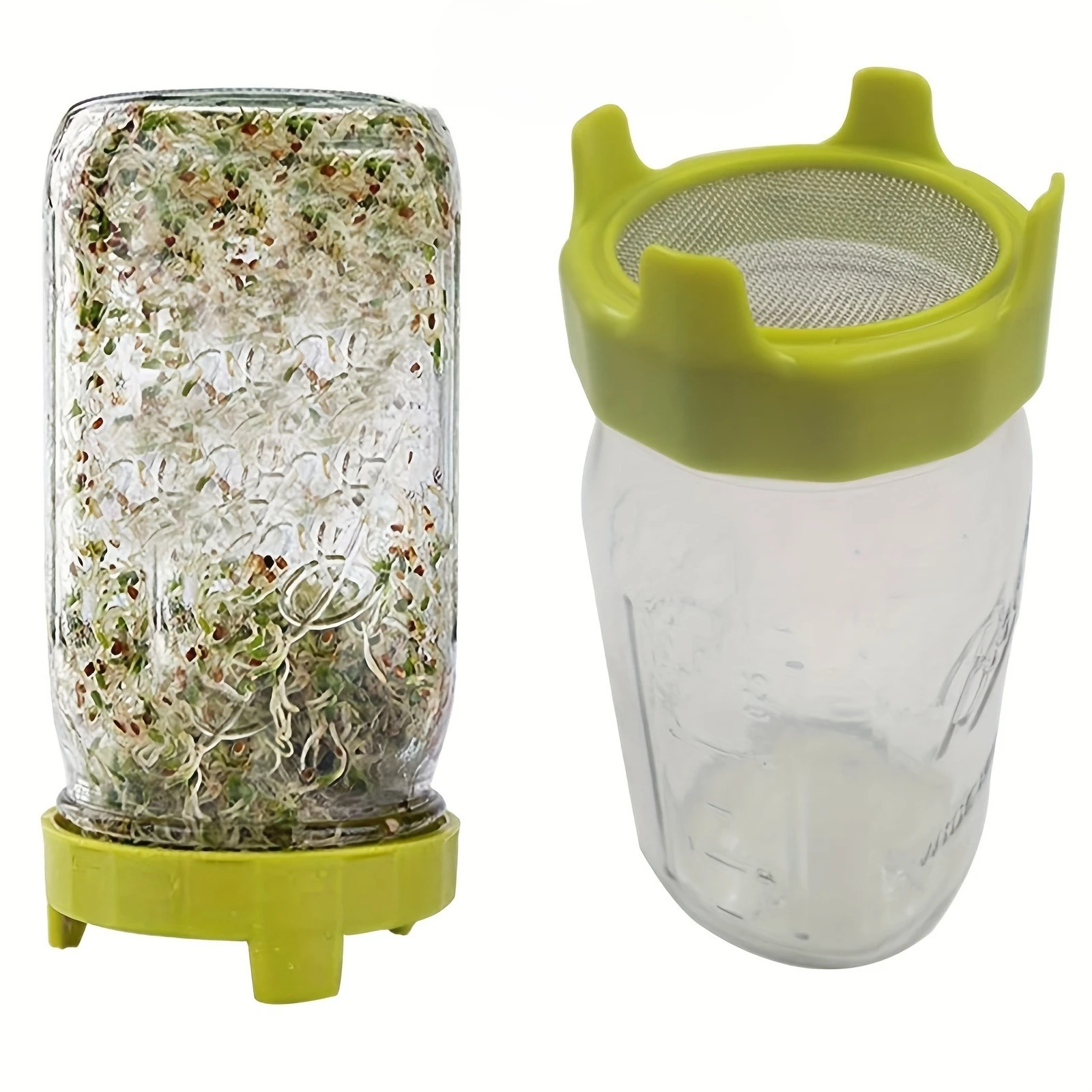 Mason Jar Sprouting Lid 1Pc, Plastic Mesh Sprout Cover Sealing Ring for Seed Vegetable Crop Germination