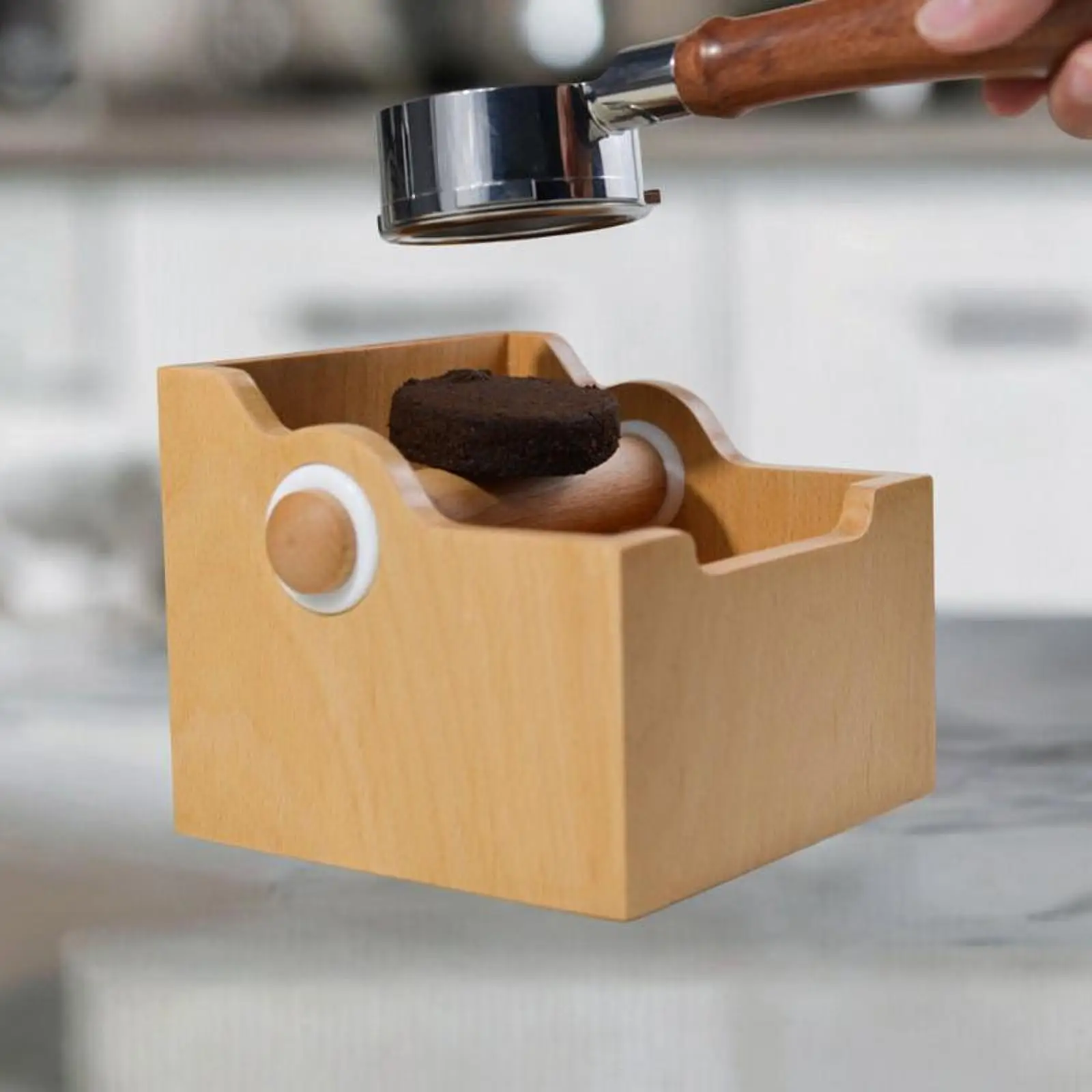 Espresso Knock Box Wooden Espresso Waste Bin Wooden Espresso Bucket Easy