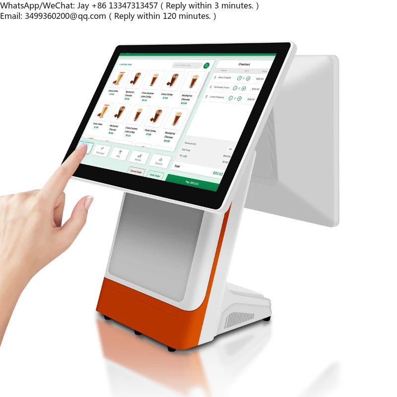 

15.6 inch borderless Double-Sided Touch electronic pos cash register machine for store/small business
