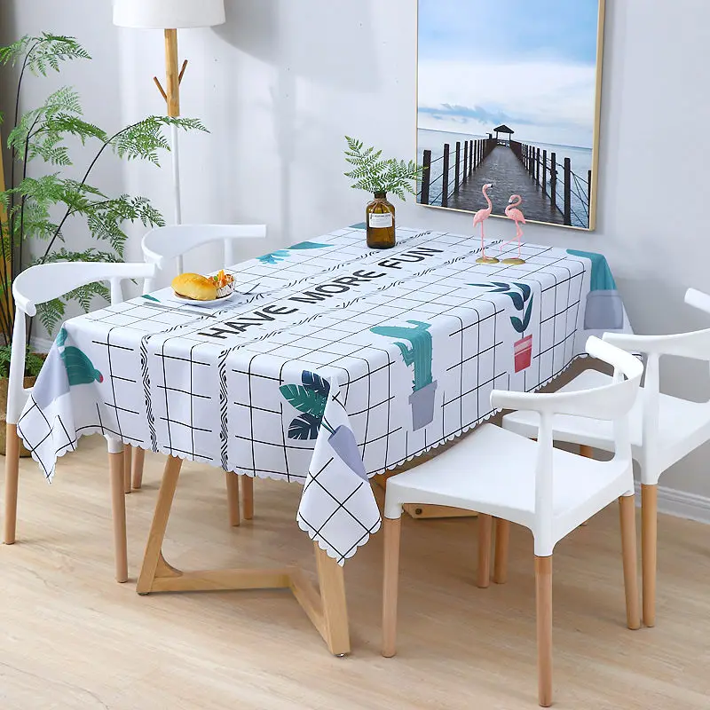 Small Fresh Tablecloth, Waterproof Oil Scald Proof, Wash Free Pvc Tablecloth, Rectangular Tea Table Cloth