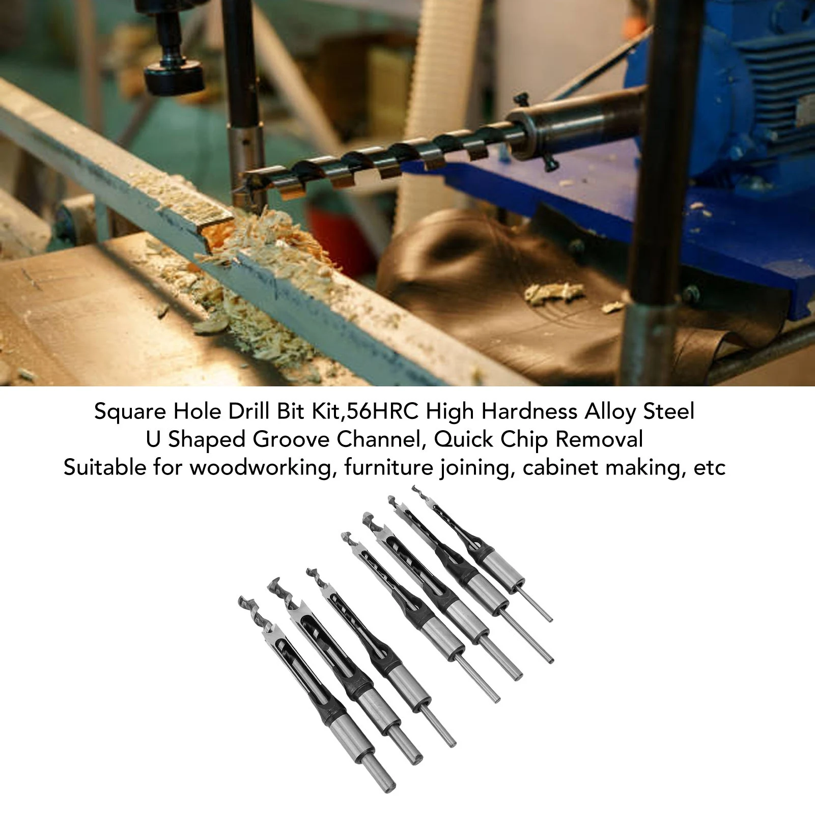 Set Mata Bor Lubang Bersih dan Akurat 1/4 5/16 3/8 7/16 1/2 9/16 5/8 Inci untuk Pembuatan Furnitur