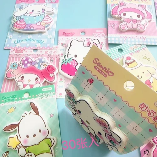 Imagen 2 del producto 40 unids/lote Sanrio Melody Kuromi Cinnamoroll Bloc de notas lindo Hangyodon notas adhesivas Bloc de notas planificador pegatina post útiles escolares