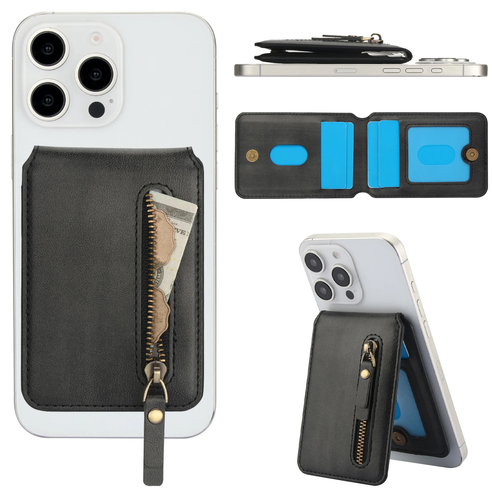 

Портативный мини-кошелек на молнии с поддержкой Magsafe, сумка для карт, кошелек Biz и держатель для банковских карт, сильный магнитный кошелек