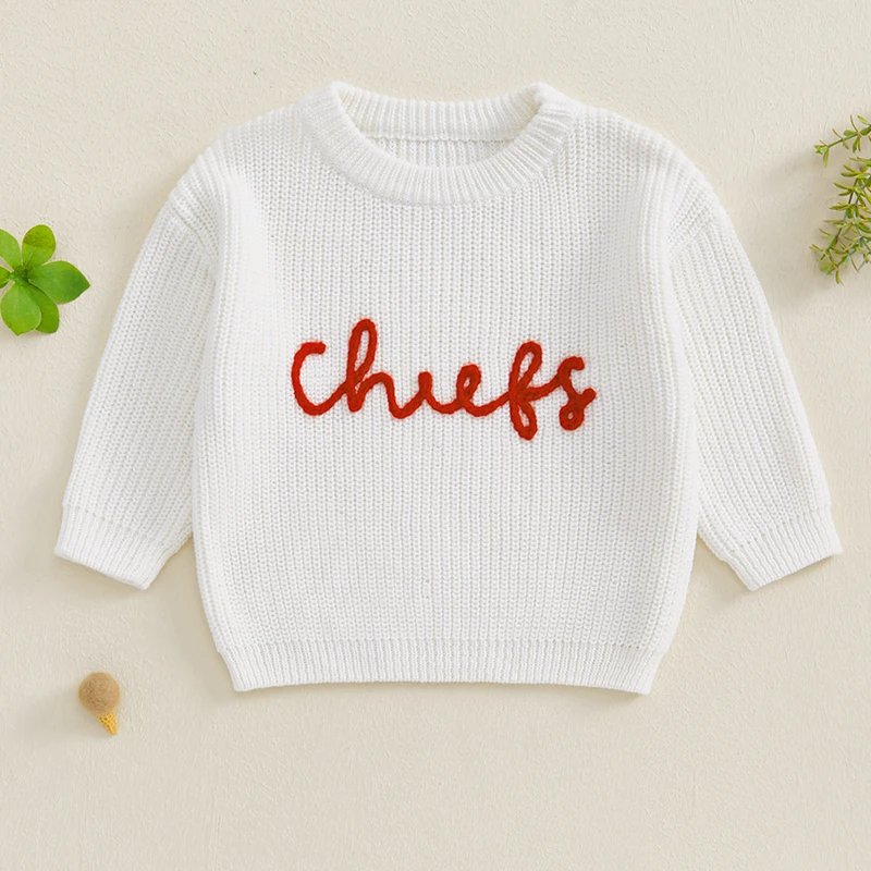 2024-08-02 Lioraitiin 0-3Y Baby Boy Girl Knit Sweater Letter Embroidery Crew Neck Long Sleeve Pullover Tops for Fall Winter