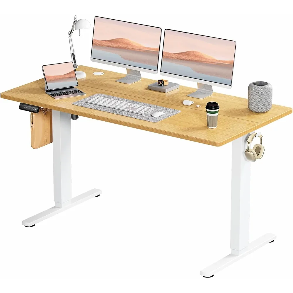 

Standing Desk, Adjustable Height Electric Sit Stand Up Down Computer Table, 55x24 Inch Ergonomic Rising Modern Lift Motorized Ga