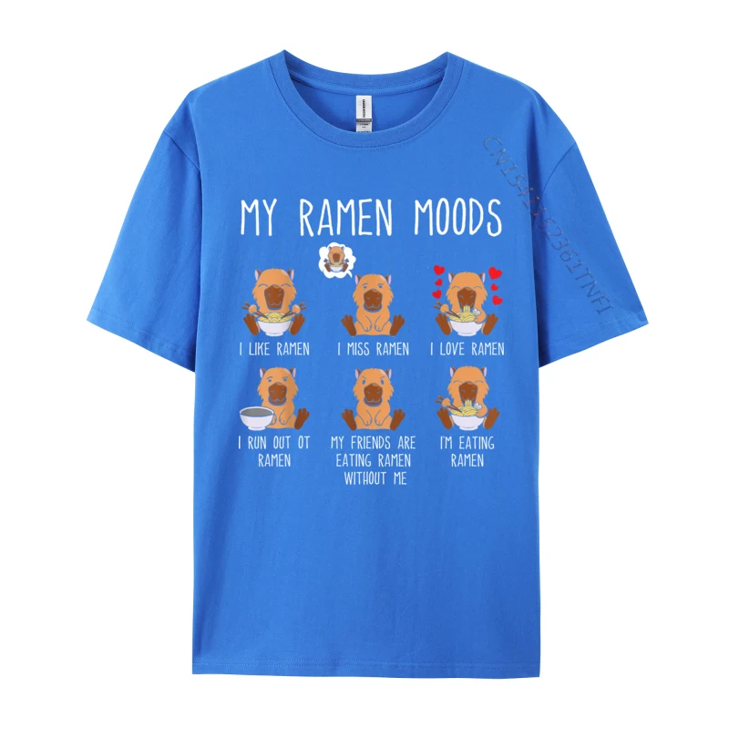 Capybara Bowl Of Ramen My Ramen Moods Funny Capibara Rife Man Top T-shirts Cotton Fabric Casual Tops & Tees Cool T Shirts