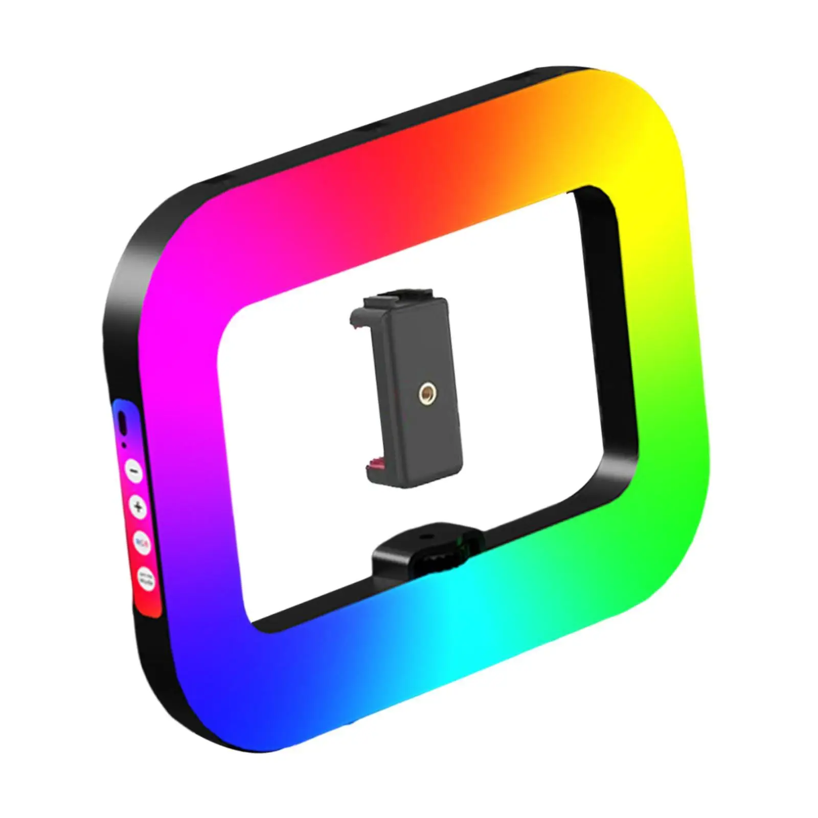 Selfie Ring Light Handheld with Phone Clip RGB Colorful Fill Light for Conference Smartphone Live Streaming Cameras Filmmaking
