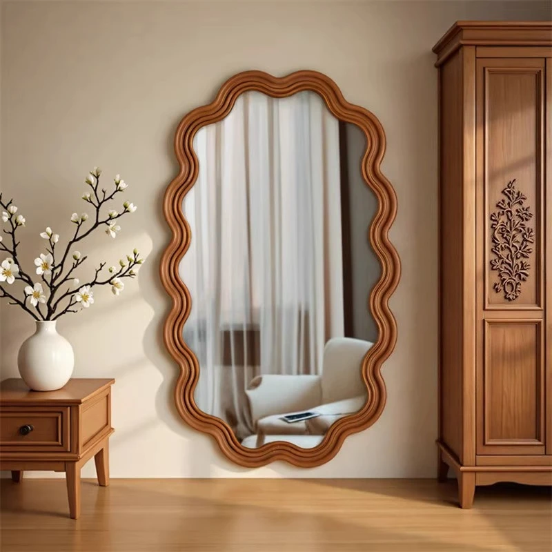 Home European and American style ground Large floor mirrors full body Light makeup mirror wall mirrors wall art Room decoration