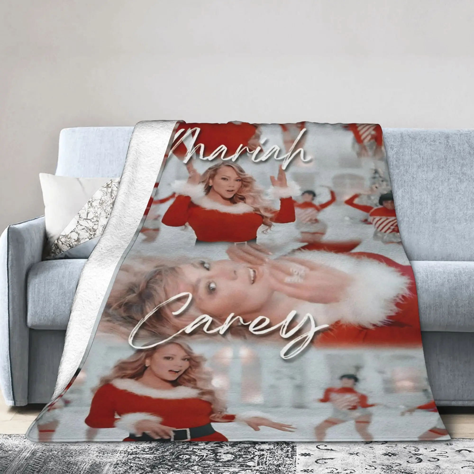 Mariah Carey Christmas It’s Time Throw Blanket All I Want For Christmas Is You Flannel Bedspread For Bedroom Sofa Bed Cover