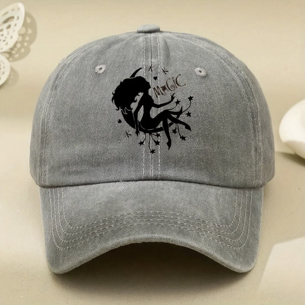 

Полумесяц Ведьма Американский Ретро Повседневная Трендовая Бейсболка Универсальная Одежда Простая Повседневная Кепка Мытая Ковбойская Кепка BestGift UNITED