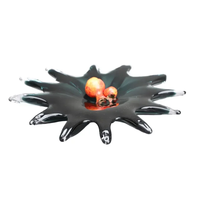New Chinese Style Water Splash Glazed Fruit Plate for Model Room TV Cabinet Bedroom Living Room Study Dining Room Desktop