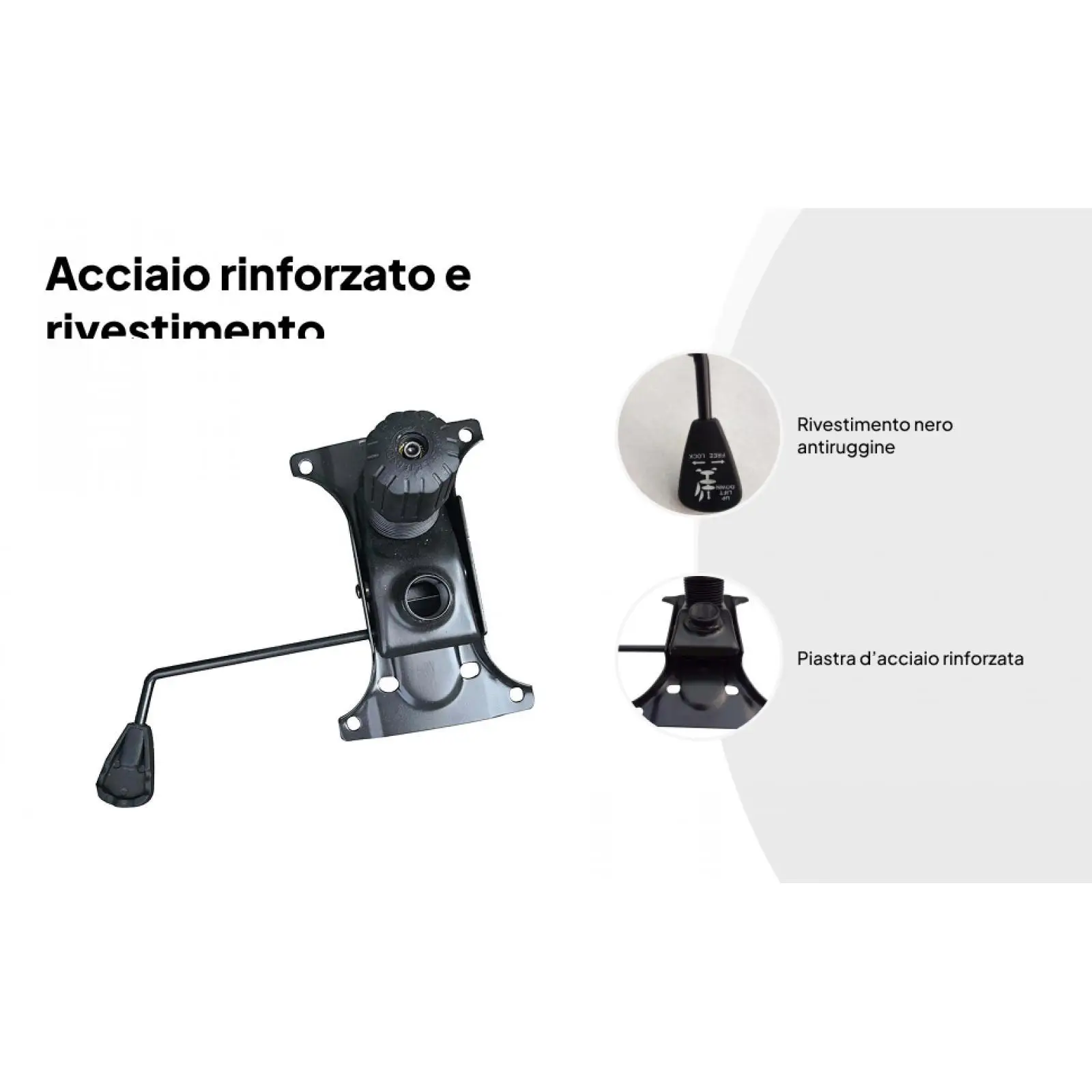 Durable Chair Swivel Plate Chassis Replacement Adjustable Lift Lever for Iron Table Chair Set