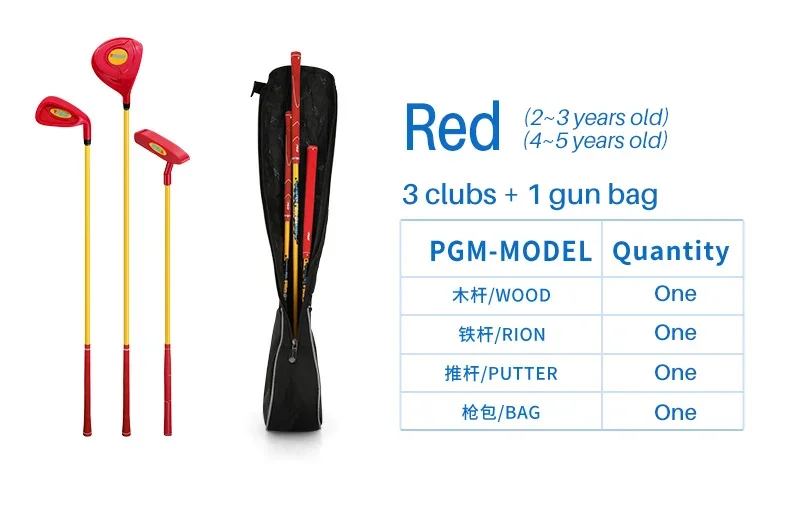 PGM Golf Club Set Boy Girl Beginner's Golf Training Wood Iron Swing Putter Bag Gift JRTG011