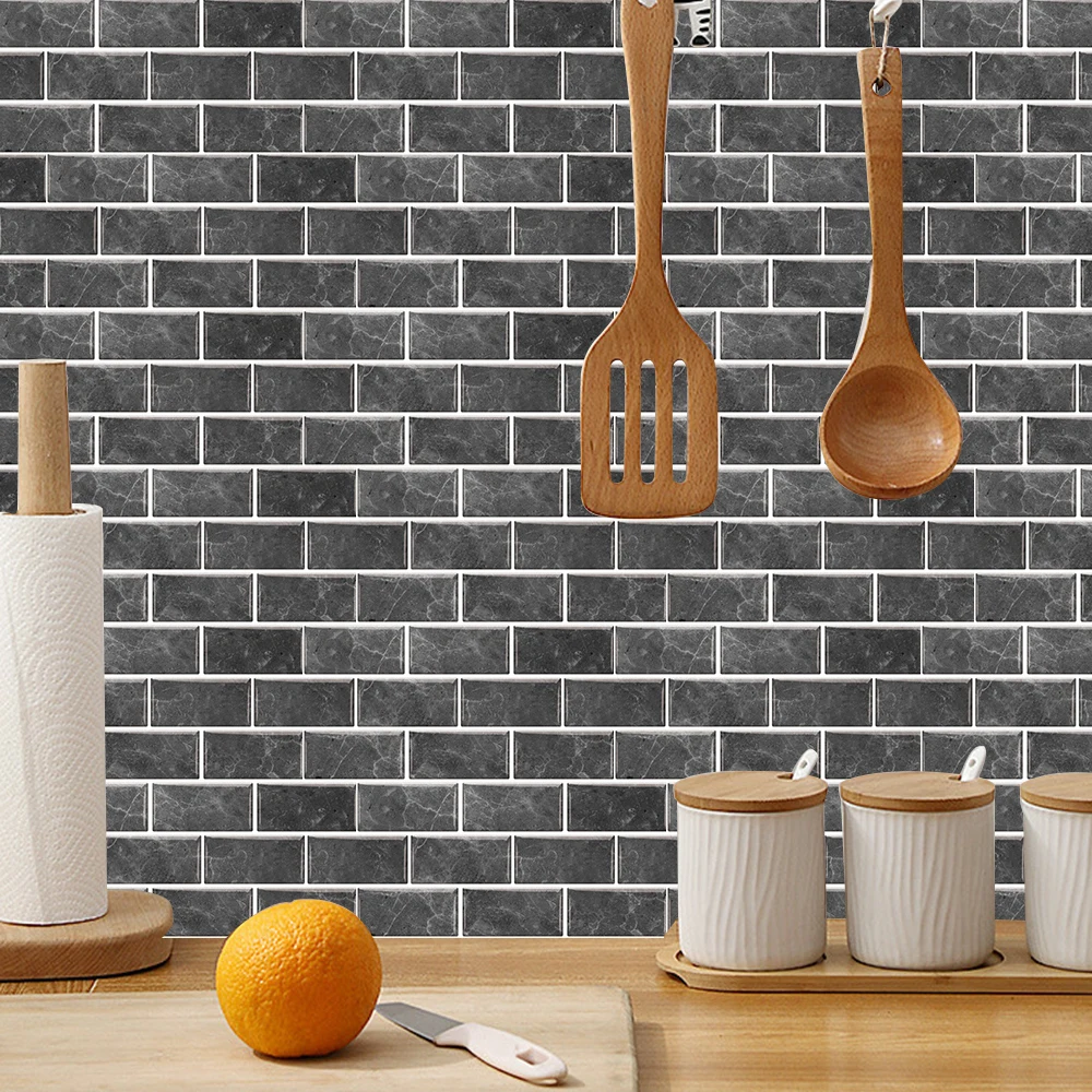 Self‑Adhesive Removable Wall Tile Stickers 30x15cm Brick‑Pattern Wall Covering for Bedroom Living‑Room Backsplash