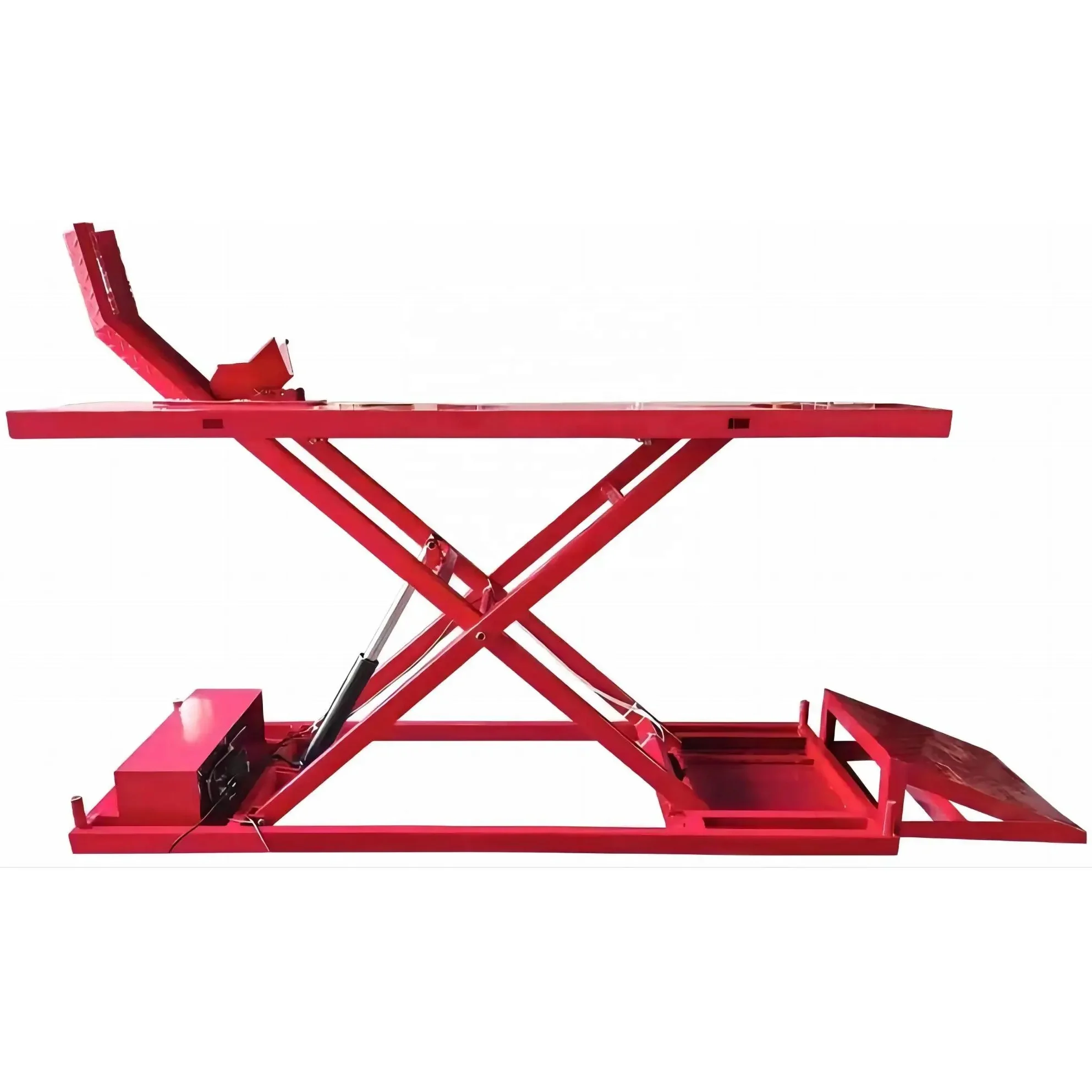 

1000LBS 500KG Electric Hydraulic Scissor Lift Motorcycle Repair Platform with 2.4x1.6M Platform Heavy Duty