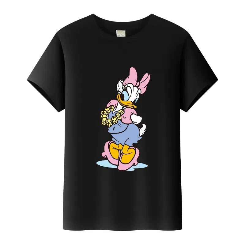 

Милая одежда с принтом Микки Мауса и ромашки Диснея, 2026, летние топы для девочек, женская футболка, детская футболка, семейные футболки 90-х годов, блузки