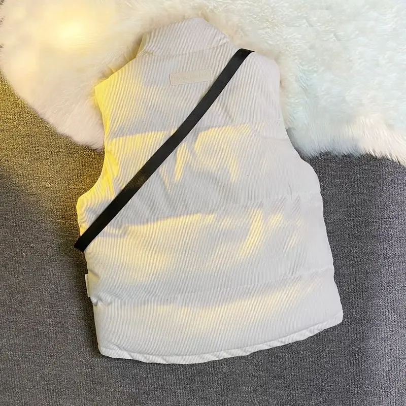 

Men's Autumn Winter Youth Standing Collar Trendy Corduroy Vest Thickened Warm Jacket​