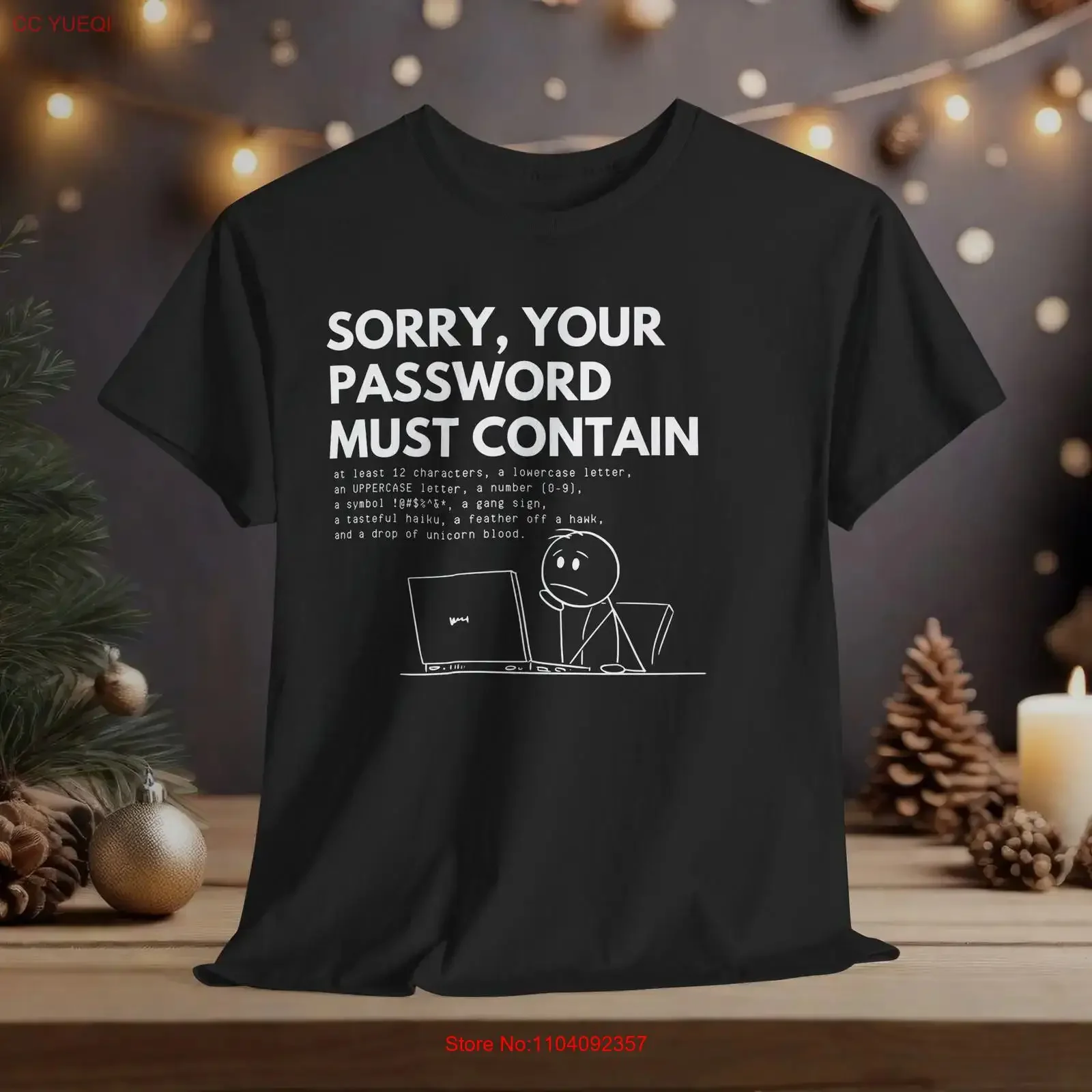 Password Must Contain T Shirt Sorry Design Top Tech Support vintage Washed homme streetwear Stylish Casual fashion graphic