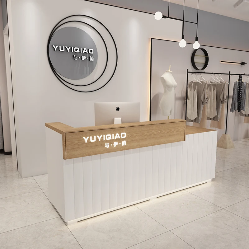 Nordic Simple Cashier Counter Table Modern Barber Shop Bar Small Beauty Salon Front Desk Hairdresser Cashier Counter Table