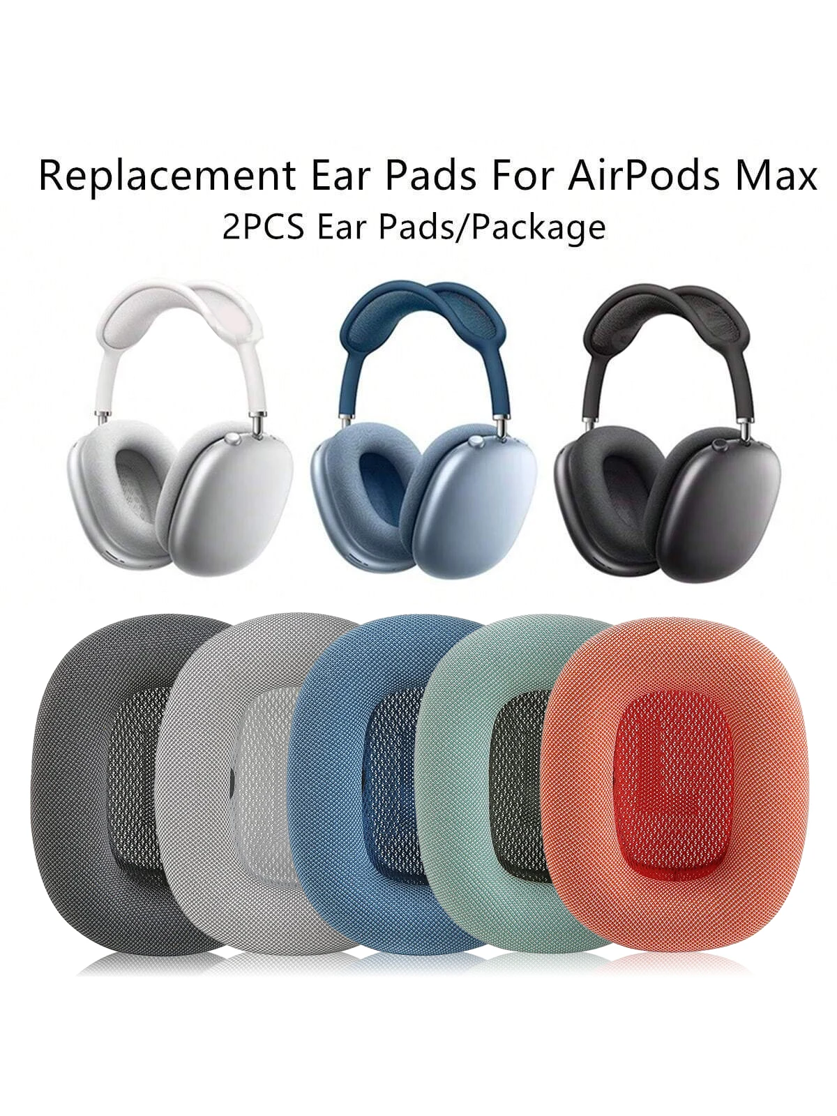 2 pièces/paquet convient au remplacement des cache-oreilles originaux avec Airpods Max, qui est plus respirant et confortable à porter