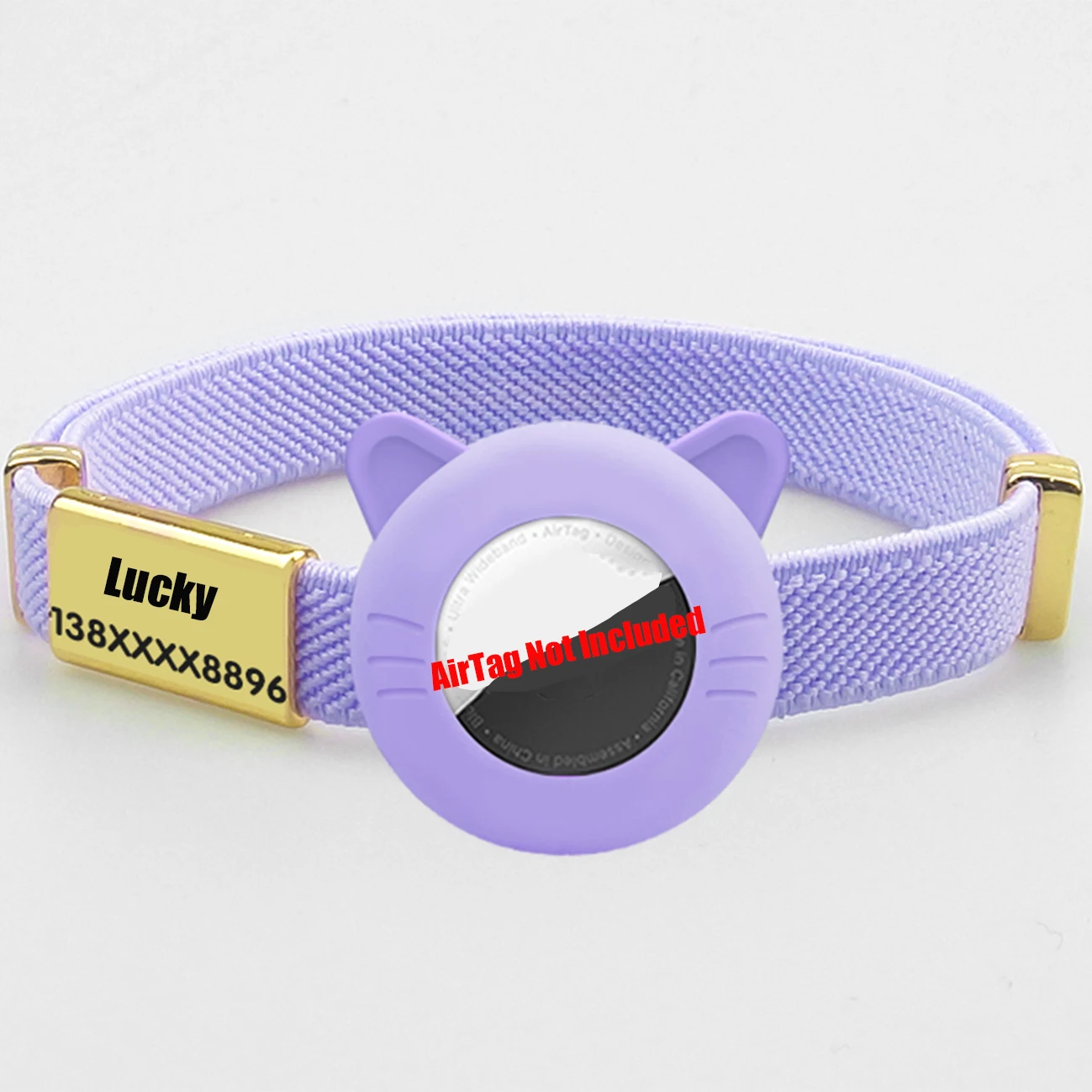 Neues Breakaway AirTag Tracker Katzenhalsband, kostenloses individuelles Namensschild, Kätzchenhalsband mit GPS-Halterung, verstellbare Anti-Verlust-Haustierhalsbänder – Detail 14