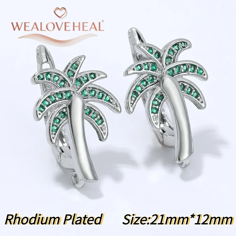 ohrringe selber machen, Palmblatt-Ohrring-Haken, 18K vergoldetes Messing, mit Zirkonia besetzt, Kokosnussbaum-Ohrhaken, DIY-Zubehör für baumelnde Ohrringe – Detail 20