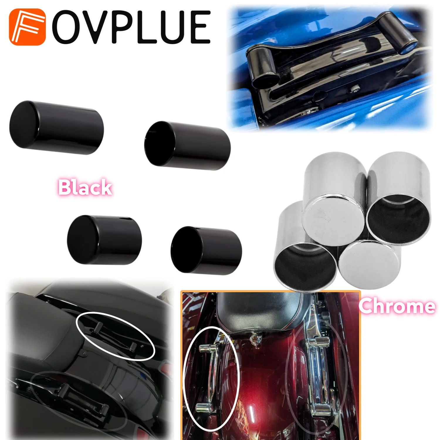 مجموعة غطاء أجهزة لرسو السفن الخلفي للدراجات النارية مكونة من 4 نقاط لدراجة Harley Touring 2009-2025 Road Glide Road King Electra FLHTK Street Glide