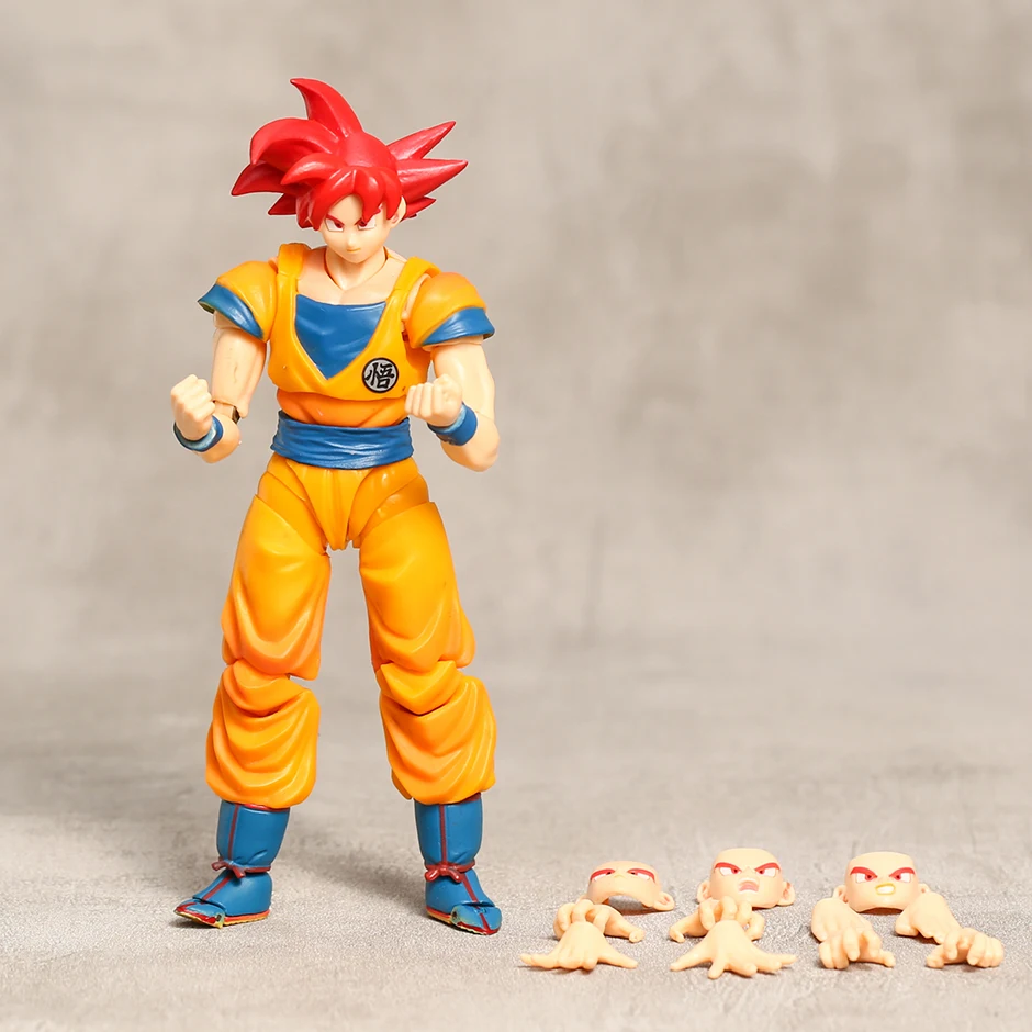 Figura de acción de Dragon Ball Z SHF Red Super Saiyan God Red Goku, juguete