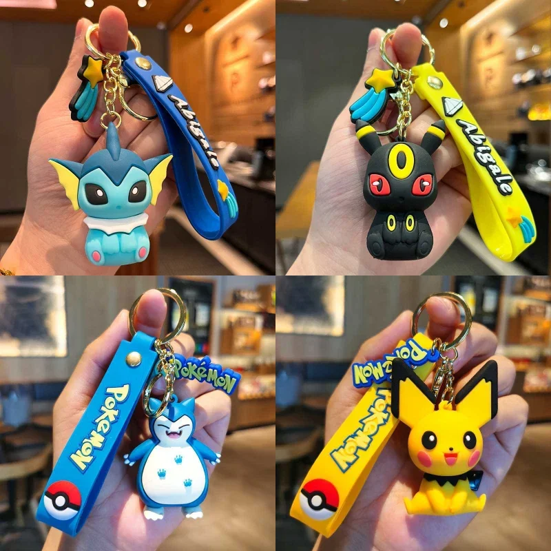 Anime Pokemon Keychain PikachuAction Figure Toy Kawaii Cartoon Fashion Fan Duck Doll Keychain Car Bag Pendant Children's Gift