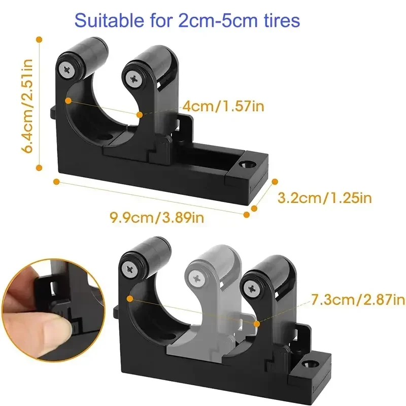 Deemount Mount Bike Hooks Adjustable Bicycle Wall Holder Rack Buckle Hanger Horizontal Vertical Storage Fits 1.0-2.8 Inches Tube image 3