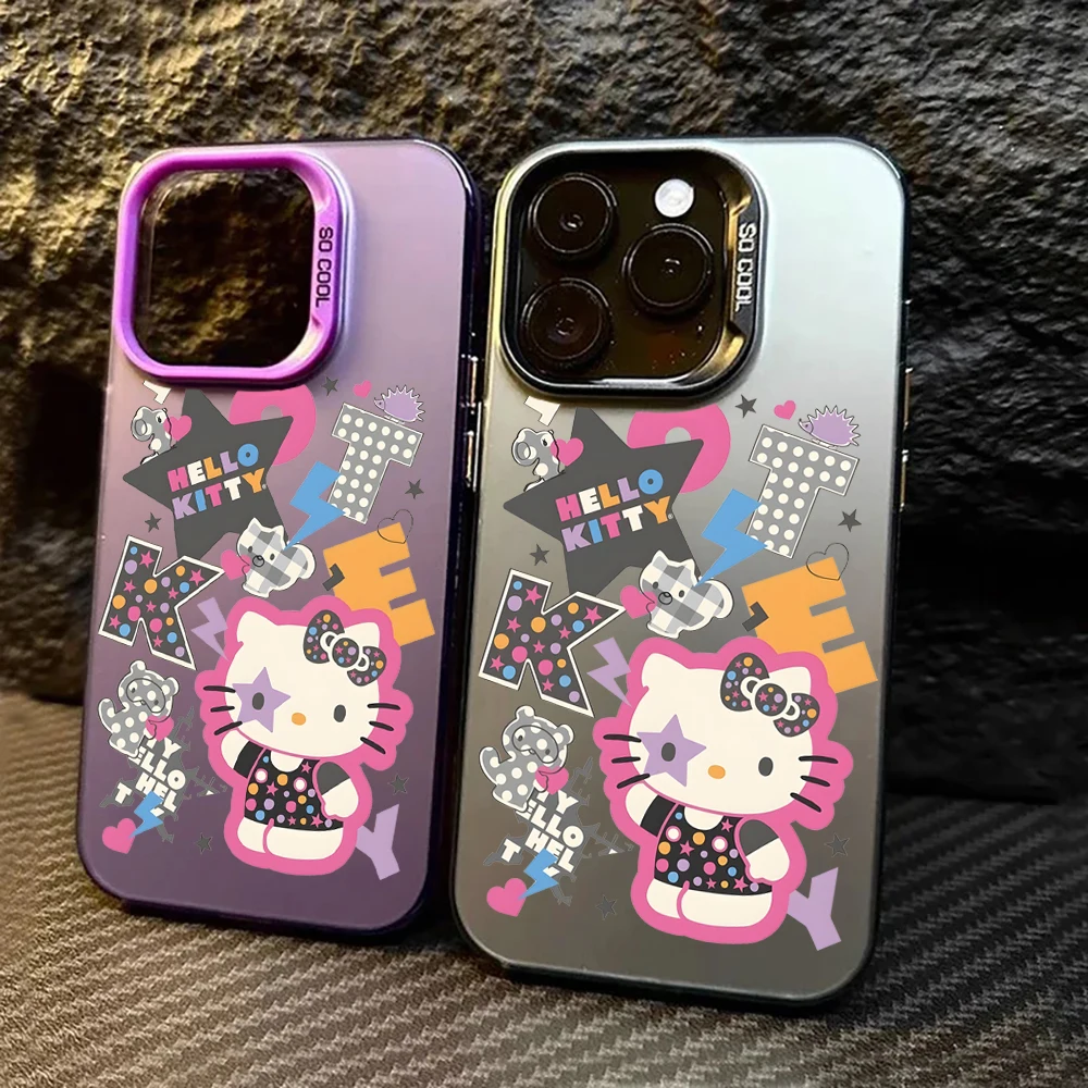 

Miniso Hello Kitty Y2K Collage Cases For iPhone 17 Pro Max 13 14 15 16 Pro Max 11 12 17 Pro Shockproof IMD INS Retro Girl Coques