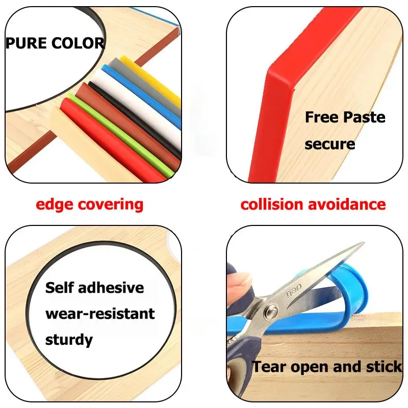 Width 9-40mm U-shaped Edge Banding Self-Adhesive Edge Banding Tape TPE Rubber Wood Board Chair Table Protector Cover Furniture