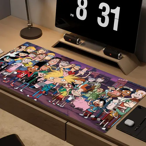 Alfombrilla de ratón de dibujos animados Hey Arnold, accesorios para jugadores, XXL alfombrilla de ratón, alfombrilla de escritorio de Anime grande