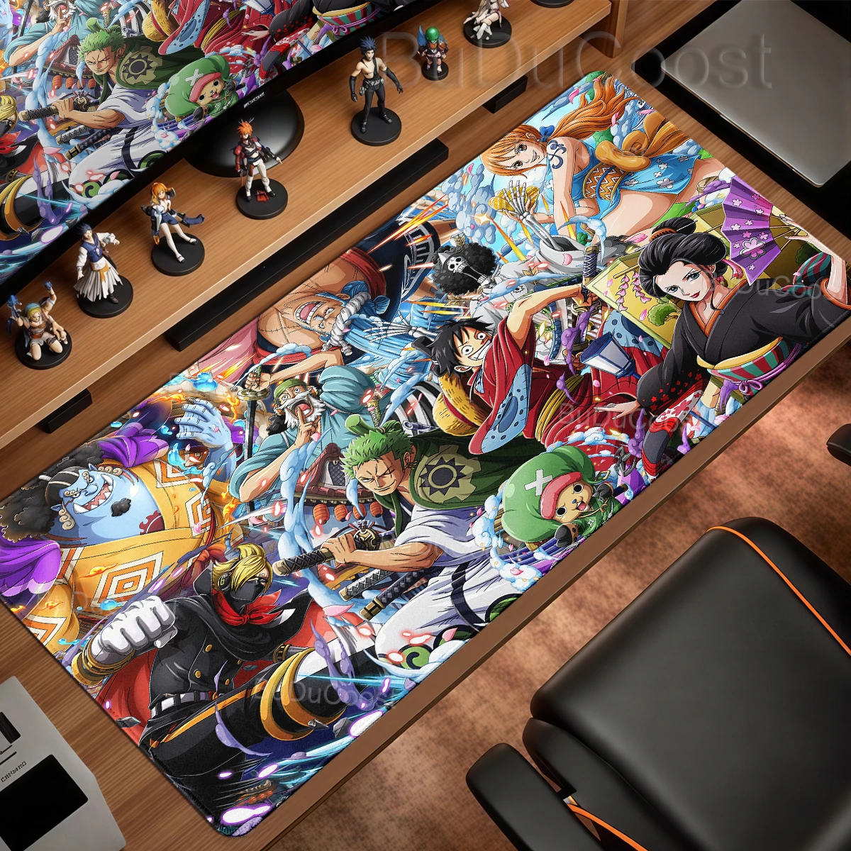 ONE PIECE Anime Mauspad Luffy Große Schreibtischunterlage PC-Tastatur Büro-Gummiunterlage Rutschfeste Tischmatte Gamer-Zubehör PC-Gehäuse-Teppich