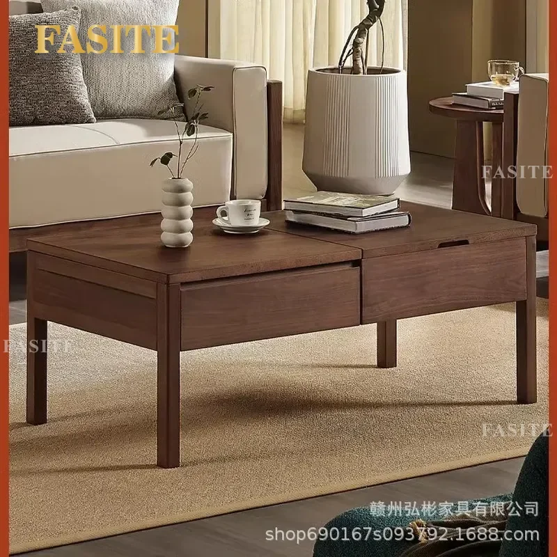 For Small Apartment Living Room Multifunctional Lifting Coffee Table Dining Table Integrated Dual Purpose Folding Full Solid