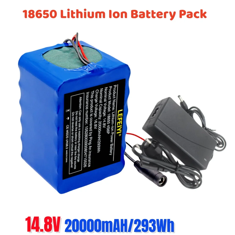 18650 14,8 V/16,8 V 4S6P 20000 mAh wiederaufladbarer Lithium-Ionen-Akku mit integriertem BMS für Nachtangeln, Lichtheizung, Backup-Batterie