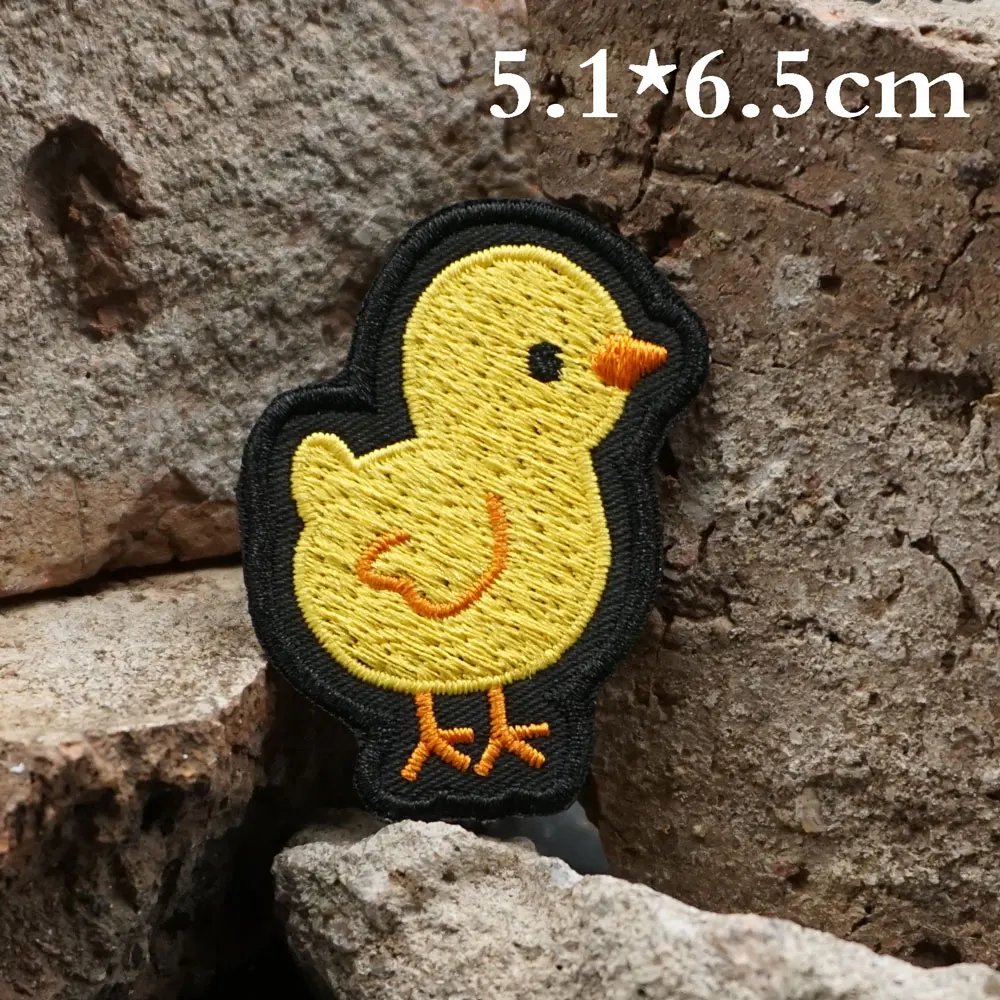 Cute chick Embroidered Patches Applique Sewing Label punk biker Band Rock Clothes Badges with hook backing