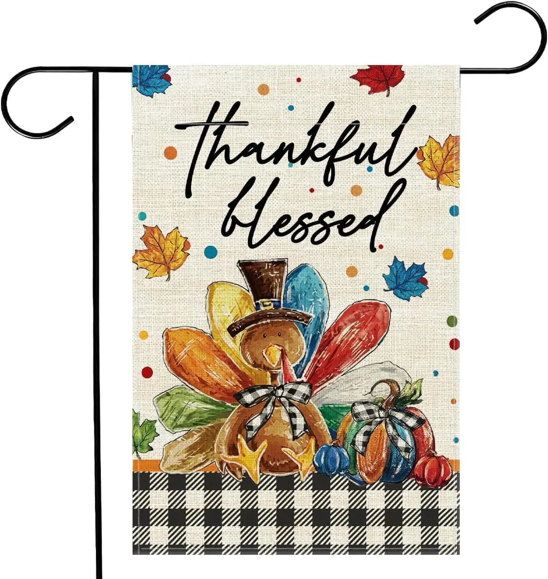 Turkey Thanksgiving Garden Flag 12x18 Inches Double Sided - Fall Garden Flags for Outside Yard Porch House Outdoor Lawn Harv llp