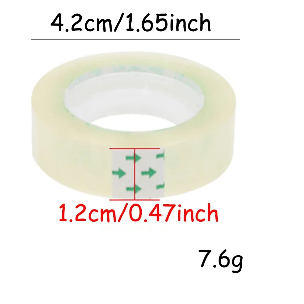 Cinta transparente para embalaje de regalo, cinta de 12mm de ancho, 50 pulgadas de longitud, adecuada para oficinas, escuelas y piezas, 1/2/6