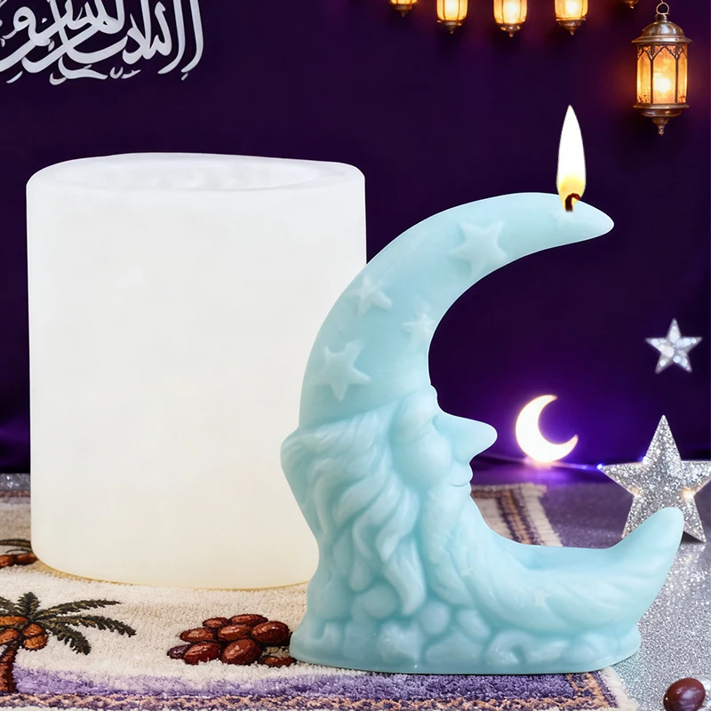 Ramadan Festival Mond Gott Stern Duftkerze Glycerin Füllstoff Harz Tropfform Dekoration Silikon