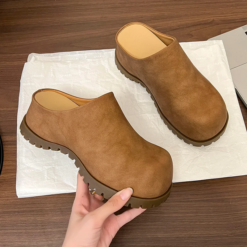 

Flats Women Mules Shoes Platform Woman Sandals Casual Slippers 2025 Autumn Slingbck Flip Flops New Brand Cozy Mujer Zapatillas