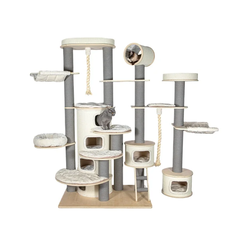 Super large cat climbing frame nest tree integration, imported solid wood cat villa cat paradise