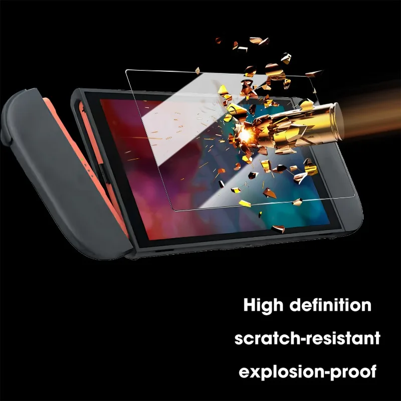 Screen Protector for Nintendo Switch 2 Tempered Glass Protective Film with Joystick Caps Set HD Clear Hardness Film for Switch2