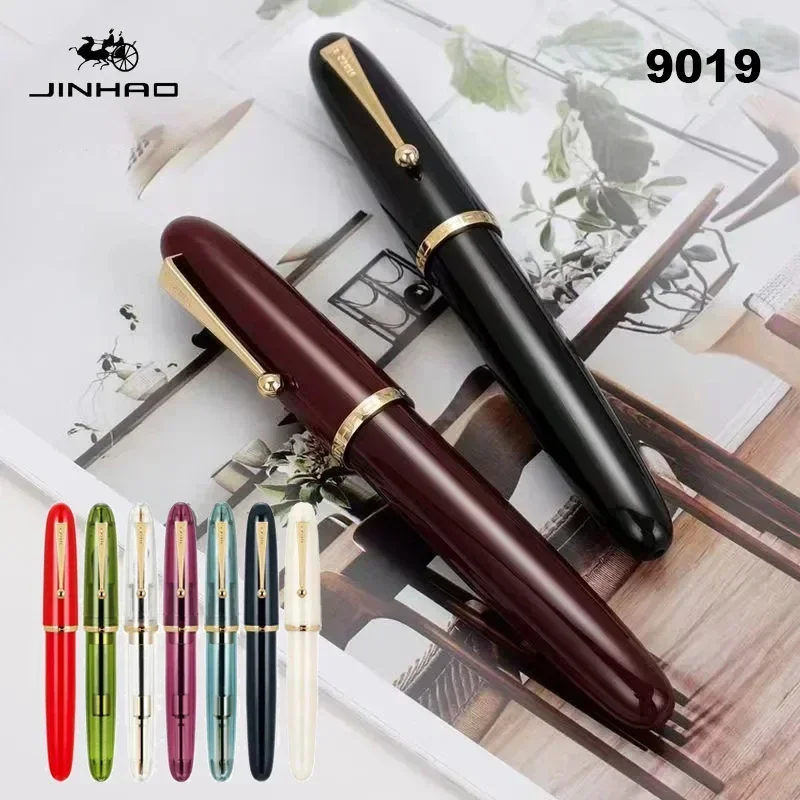 New Jinhao 9019 Fountain Pen Transparent Color Resin luxury Pens 0.38/0.5/0.7mm Extra Fine Nib Office School Supplies Stationery