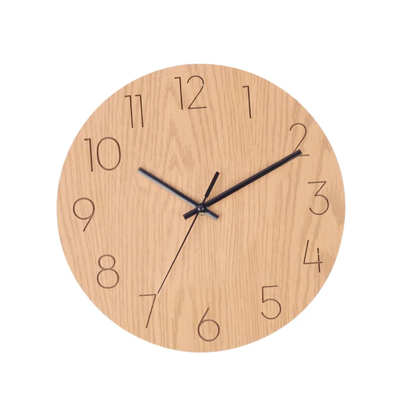 

Simple Silent Wood Wall Clock Perfect for American Bedroom Dining Living Room as Wall Hanging Home Decoration Wholesale