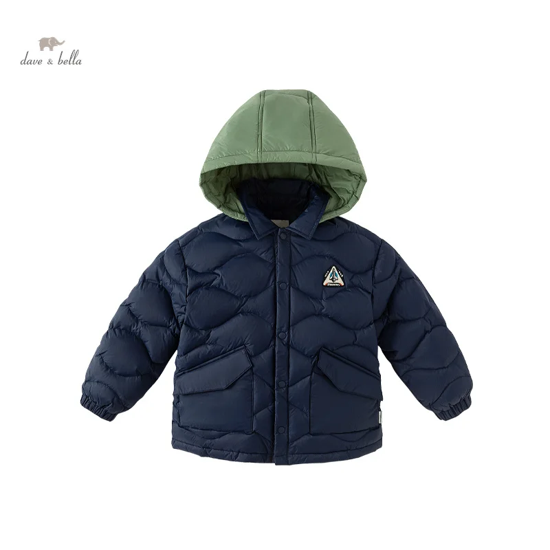 Dave Bella Children Boys Down Jacket 2023 Winter New Fashion Casual Hooded Coat Padding Outerwear Cool Tops Clothing DK4236994