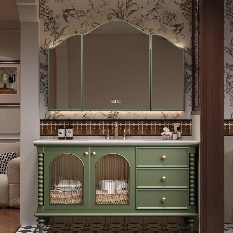 Mirror Vintage Bathroom Cabinet Set Sink Drawer Holders Tall Bathroom Cabinets Corner Vanity Armario Banheiro Home Accessories